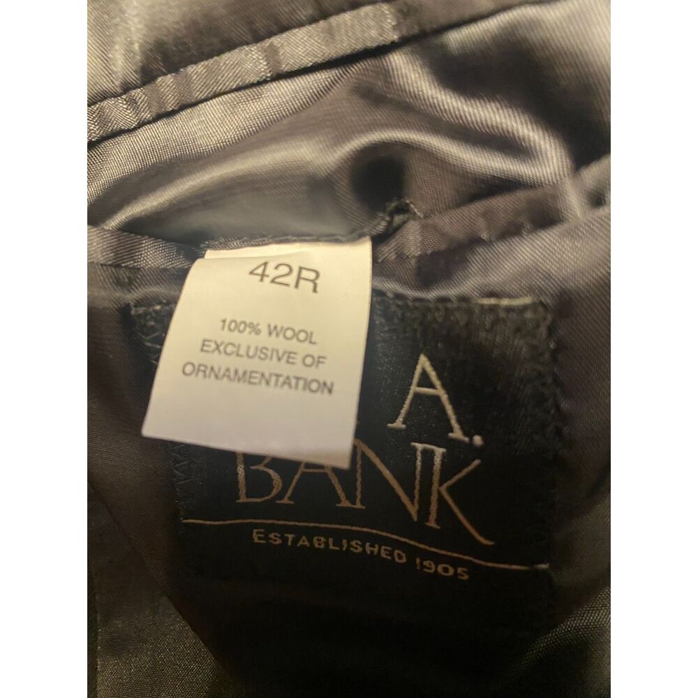 Jos. A. Bank 2 Button Gray Pinstripe Sport Coat Blazer Jacket 42R - Picture 7 of 11